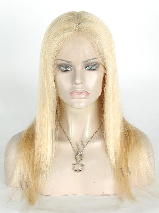 In Stock Brazilian Virgin Hair 16" Straight Color 613# Full Lace Wig FLW-04260